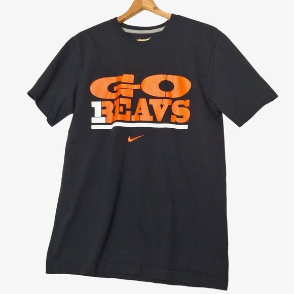 Oregon State Beavers Go Beavs Nike Mens Medium T Shirt Black Cotton - Picture 1 of 4
